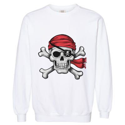 Pirate Skull Crossbones Halloween Costume Garment-Dyed Sweatshirt
