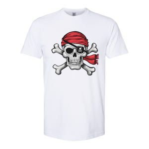 Pirate Skull Crossbones Halloween Costume Softstyle CVC T-Shirt