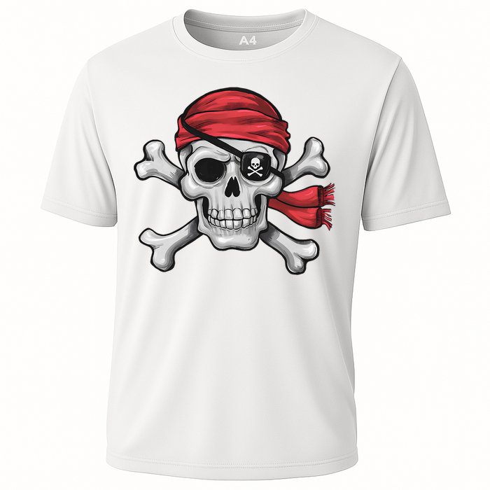 Pirate Skull Crossbones Halloween Costume Cooling Performance Crew T-Shirt