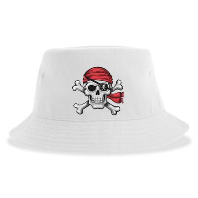 Pirate Skull Crossbones Halloween Costume Sustainable Bucket Hat