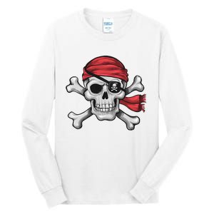 Pirate Skull Crossbones Halloween Costume Tall Long Sleeve T-Shirt