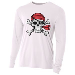 Pirate Skull Crossbones Halloween Costume Cooling Performance Long Sleeve Crew