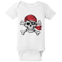 Pirate Skull Crossbones Halloween Costume Baby Bodysuit