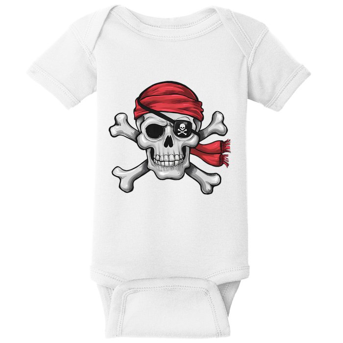 Pirate Skull Crossbones Halloween Costume Baby Bodysuit