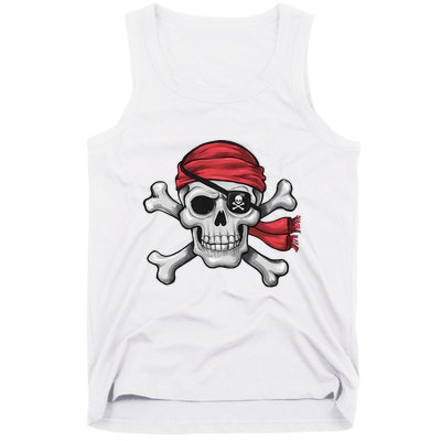 Pirate Skull Crossbones Halloween Costume Tank Top