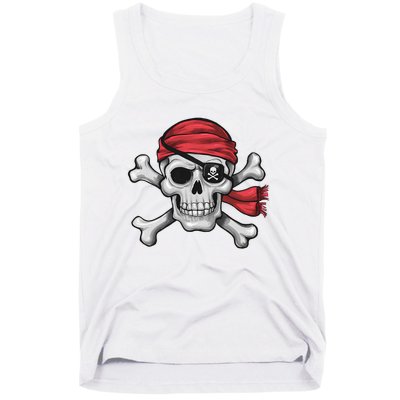 Pirate Skull Crossbones Halloween Costume Tank Top