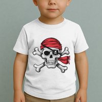 Pirate Skull Crossbones Halloween Costume Toddler T-Shirt