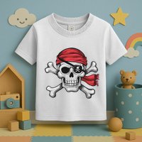 Pirate Skull Crossbones Halloween Costume Toddler T-Shirt