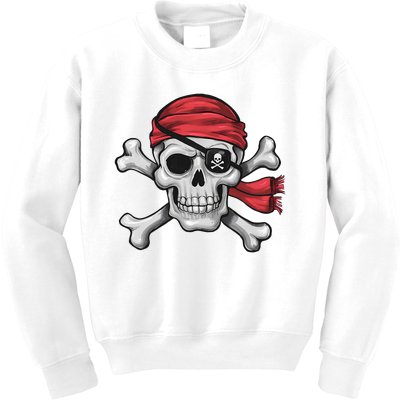 Pirate Skull Crossbones Halloween Costume Kids Sweatshirt