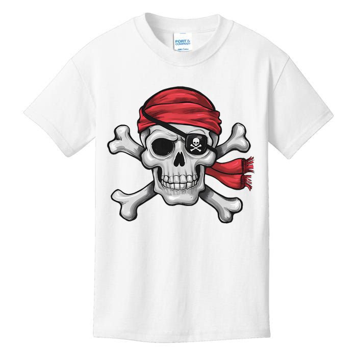 Pirate Skull Crossbones Halloween Costume Kids T-Shirt