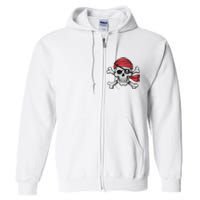 Pirate Skull Crossbones Halloween Costume Full Zip Hoodie