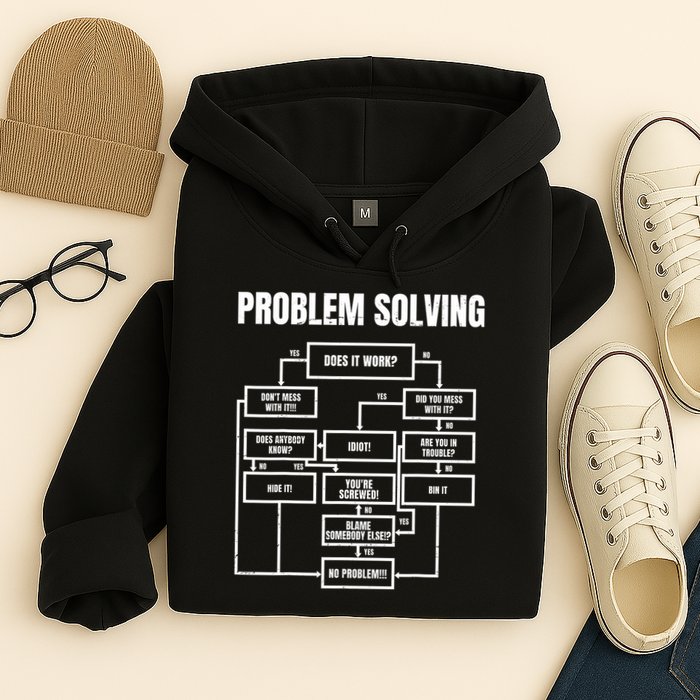 Problem Solving Chart Flow Chart Geek Nerd Funny Gift Hoodie