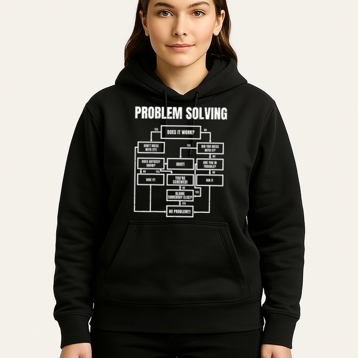 Problem Solving Chart Flow Chart Geek Nerd Funny Gift Hoodie