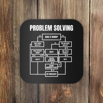 Problem Solving Chart Flow Chart Geek Nerd Funny Gift Coaster
