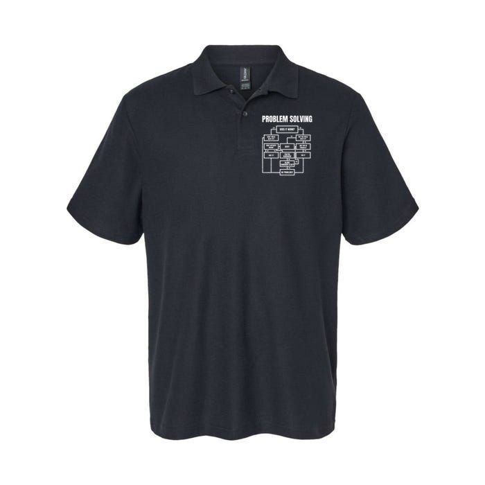 Problem Solving Chart Flow Chart Geek Nerd Funny Gift Softstyle Adult Sport Polo