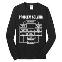 Problem Solving Chart Flow Chart Geek Nerd Funny Gift Tall Long Sleeve T-Shirt