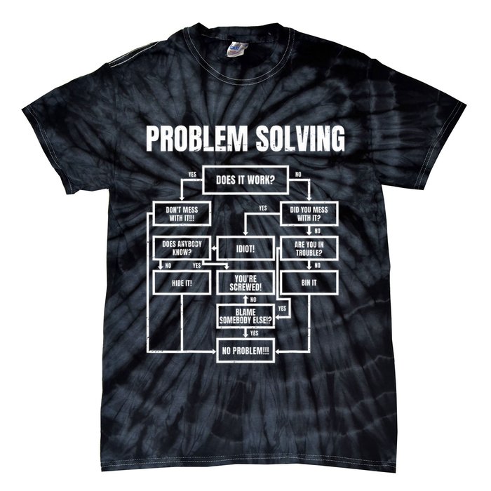 Problem Solving Chart Flow Chart Geek Nerd Funny Gift Tie-Dye T-Shirt