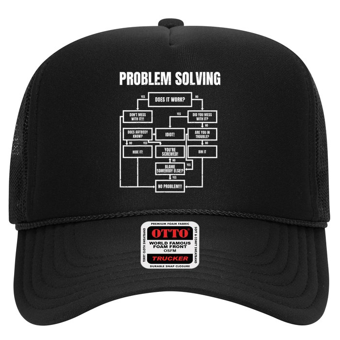 Problem Solving Chart Flow Chart Geek Nerd Funny Gift Trucker Hat