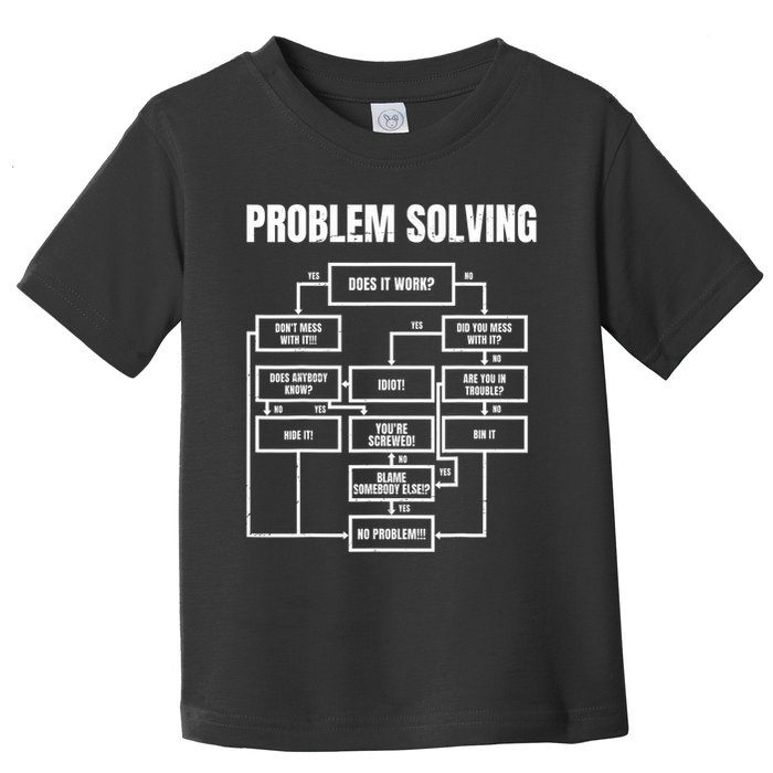 Problem Solving Chart Flow Chart Geek Nerd Funny Gift Toddler T-Shirt