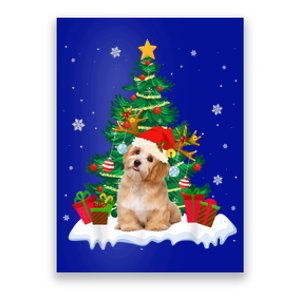 Poodle Santa Christmas Tree Light Pajama Dog Xmas Great Gift Poster