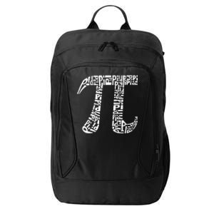 Pi Symbol Created Out Of The Word Pi Over And Over Gift City Backpack