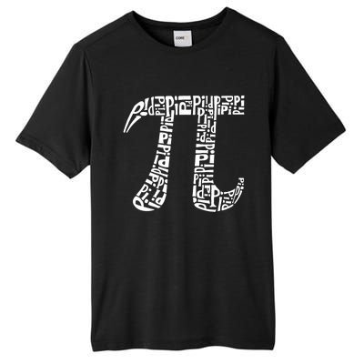 Pi Symbol Created Out Of The Word Pi Over And Over Gift Tall Fusion ChromaSoft Performance T-Shirt