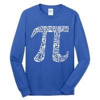 Pi Symbol Created Out Of The Word Pi Over And Over Gift Tall Long Sleeve T-Shirt