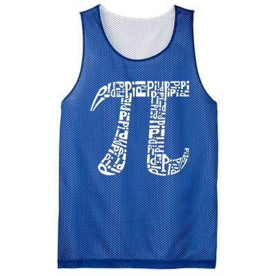 Pi Symbol Created Out Of The Word Pi Over And Over Gift Mesh Reversible Basketball Jersey Tank