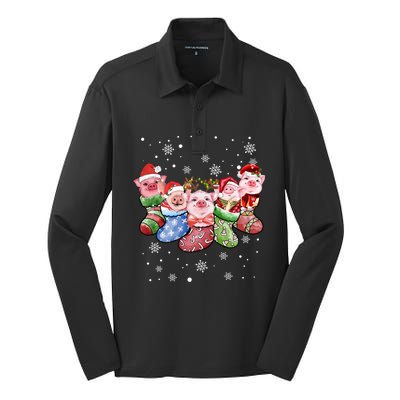 Pig Socks Christmas Ugly Pig Merry Christmas Gift Silk Touch Performance Long Sleeve Polo