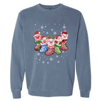 Pig Socks Christmas Ugly Pig Merry Christmas Gift Garment-Dyed Sweatshirt