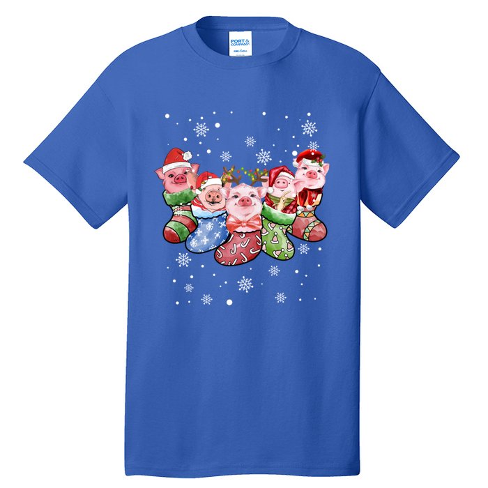 Pig Socks Christmas Ugly Pig Merry Christmas Gift Tall T-Shirt