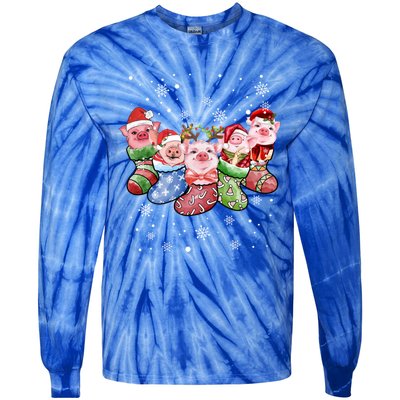 Pig Socks Christmas Ugly Pig Merry Christmas Gift Tie-Dye Long Sleeve Shirt