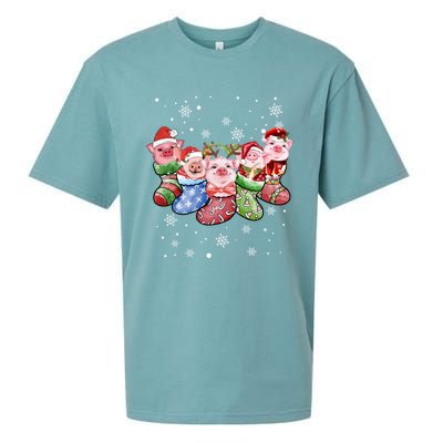 Pig Socks Christmas Ugly Pig Merry Christmas Gift Sueded Cloud Jersey T-Shirt