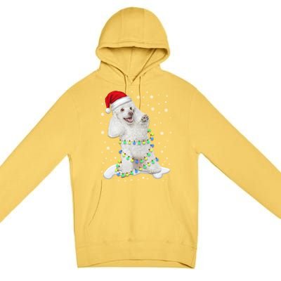 Poodle Santa Christmas Tree Lights Xmas Gift Premium Pullover Hoodie