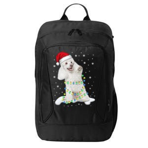 Poodle Santa Christmas Tree Lights Xmas Gift City Backpack