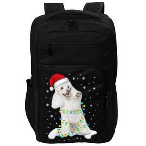 Poodle Santa Christmas Tree Lights Xmas Gift Impact Tech Backpack