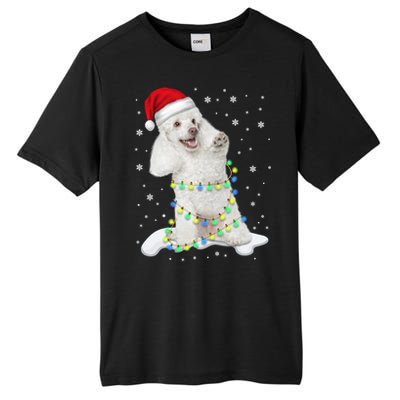 Poodle Santa Christmas Tree Lights Xmas Gift Tall Fusion ChromaSoft Performance T-Shirt