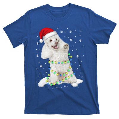 Poodle Santa Christmas Tree Lights Xmas Gift T-Shirt