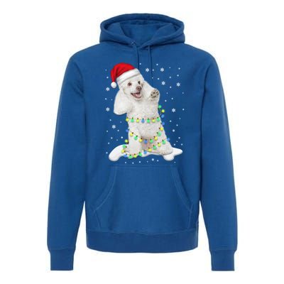 Poodle Santa Christmas Tree Lights Xmas Gift Premium Hoodie