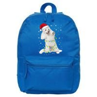 Poodle Santa Christmas Tree Lights Xmas Gift 16 in Basic Backpack