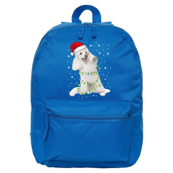 Poodle Santa Christmas Tree Lights Xmas Gift 16 in Basic Backpack