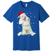 Poodle Santa Christmas Tree Lights Xmas Gift Premium T-Shirt