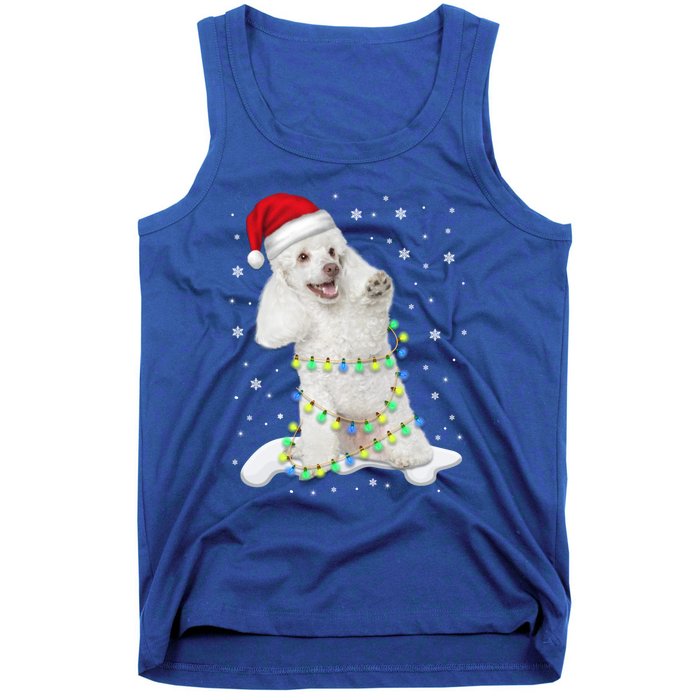 Poodle Santa Christmas Tree Lights Xmas Gift Tank Top