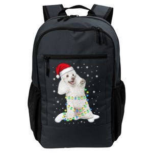 Poodle Santa Christmas Tree Lights Xmas Gift Daily Commute Backpack