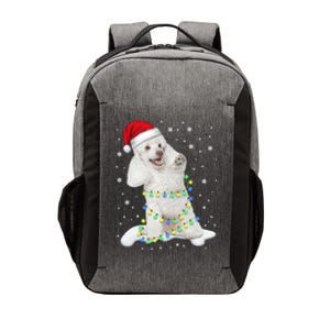 Poodle Santa Christmas Tree Lights Xmas Gift Vector Backpack