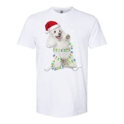 Poodle Santa Christmas Tree Lights Xmas Gift Softstyle CVC T-Shirt