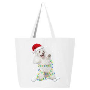 Poodle Santa Christmas Tree Lights Xmas Gift 25L Jumbo Tote