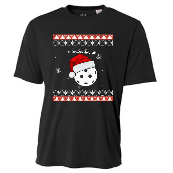 Pickleball Sports Christmas Santa Sleigh Ugly  Cooling Performance Crew T-Shirt