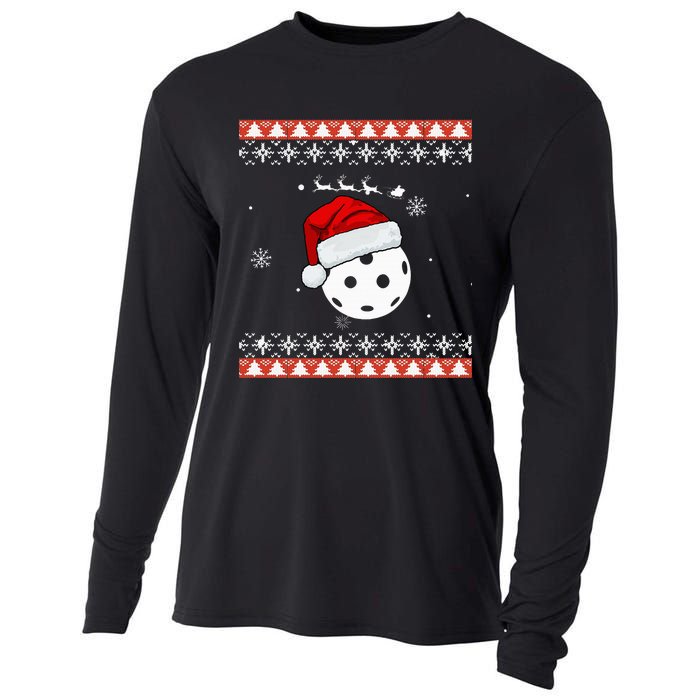 Pickleball Sports Christmas Santa Sleigh Ugly  Cooling Performance Long Sleeve Crew