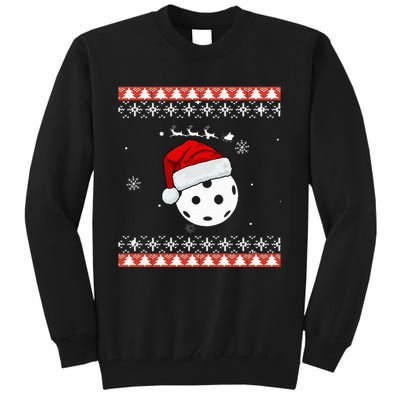 Pickleball Sports Christmas Santa Sleigh Ugly  Tall Sweatshirt